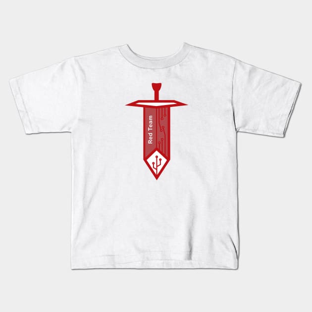 Cybersecurity Red Team Sword Circuits Gamification Logo Kids T-Shirt by FSEstyle